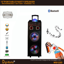 12′′*2 Mobile Party DJ LED Karaoke Trolley Bluetooth Active Speaker